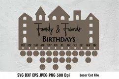 Family Birthdays Calendar| Calendar Laser Cut Template| Family SVG| Birthdays Calendar Cut File