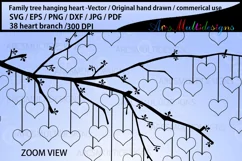 38 hearts hanging tree branch template / family branch Product Image 3