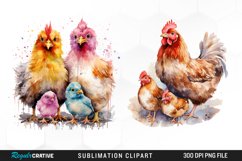 Watercolor Family Chicken PNG Clipart Product Image 1