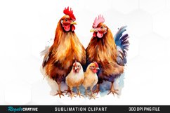 Watercolor Family Chicken PNG Clipart Product Image 1