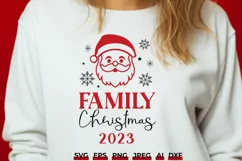 Family Christmas 2023 SVG | Funny Santa Face Shirt Design Product Image 1