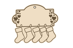 Family Christmas Stocking Laser Cut Layered Ornament SVG Product Image 2