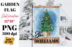 Christmas garden flag sublimation. Family garden flag Product Image 1