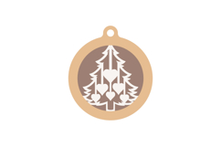 Family of 6 Christmas Tree Laser Cut Layered Ornament SVG Product Image 2