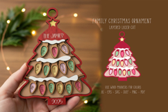 Family Christmas Tree Laser Cut Layered Ornament SVG Product Image 1