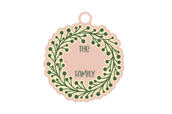 Family Christmas Wreath Ornament Laser Cut Layered Template Product Image 2