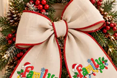 Family Christmas Embroidery Design, Xmas Lights Machine Emb Product Image 3