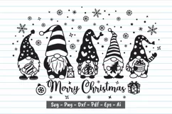 Gnome Christmas Svg, Family Christmas Gnomes Svg. Product Image 1