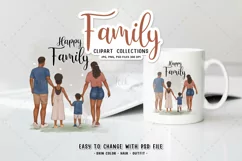 Family clipart with separated skin, Family illustration PNG Product Image 2
