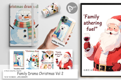 Digital Paper Family Drama Christmas Quotes Product Image 1