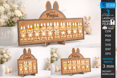 Family Easter Signs Laser Cut Bundle | Our Peeps Bunny SVG Product Image 3