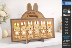 Family Easter Signs Laser Cut| Our Peeps Bunny Welcome Stand Product Image 3