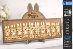 Family Easter Signs Laser Cut Bundle | Our Peeps Bunny SVG Product Image 5