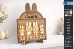 Family Easter Signs Laser Cut| Our Peeps Bunny Welcome Stand Product Image 2