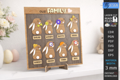 Family Easter Signs Laser Cut| Our Peeps Bunny Welcome Stand Product Image 3