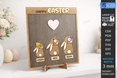 Family Easter Signs Laser Cut| Our Peeps Bunny Welcome Stand Product Image 2