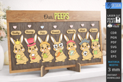 Family Easter Signs Laser Cut| Our Peeps Bunny Welcome Stand Product Image 4