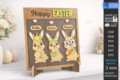 Family Easter Signs Laser Cut| Our Peeps Bunny Welcome Stand Product Image 2
