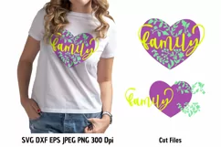 Family Monogram SVG|Floral Heart SVG|Floral monogram layered