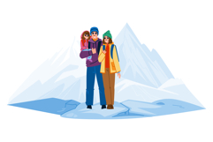 nature family hiking mountains vector Product Image 1