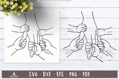 Family Holding Hands SVG Personalized 5 kids