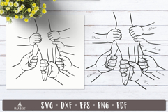 Family Holding Hands SVG Personalized 6 kids