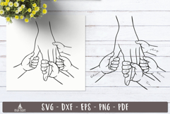 Family Holding Hands SVG Personalized Grandkids 