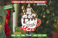 Personalized Family Hot Cocoa Mug Ornament Laser Cut Bundle Product Image 7