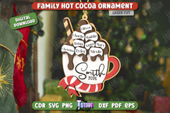 Personalized Family Hot Cocoa Mug Ornament Laser Cut Product Image 1