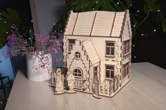 Family House Laser Cut File SVG Miniature Building Template Product Image 5