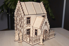 Family House Laser Cut File SVG Miniature Building Template Product Image 6
