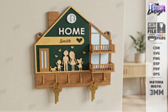 Family Key Holder Laser Cut | Decorative Wall Key Organizer Product Image 1