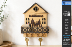Personalized Family Key Holder Laser Cut | Wall Decor | CNC Product Image 1