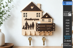 Personalized Family Key Holder Laser Cut | Wall Decor | CNC Product Image 1