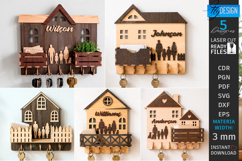 Personalized Family Key Holder Laser Cut Bundle | Wall Decor Product Image 1