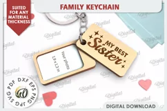 My Best Sister SVG. Family Keychain Laser Cut Product Image 1