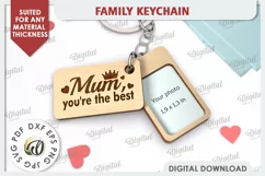 Best Mom SVG. Best Mum SVG. Family Keychain Laser Cut Product Image 2
