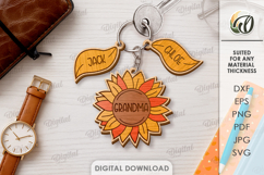 Personalized Family Keychain Laser Cut. Family Keychain SVG Product Image 1