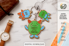 Personalized Family Keychain Laser Cut. Family Keychain SVG Product Image 1