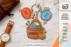 Personalized Family Keychain Laser Cut. Family Keychain SVG Product Image 1