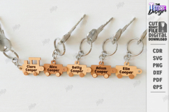Family Name Keychains Laser Cut Kit | Puzzle Keychain SVG Product Image 1