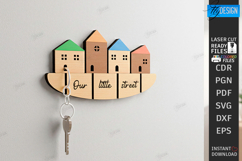 Family Key Holder Laser Cut | Decorative Wall Key Organizer Product Image 1