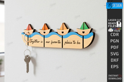 Family Key Holder Laser Cut | Decorative Wall Key Organizer Product Image 1