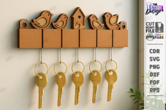 Family Wall Key Holder Laser Cut |Modern Keyholder| Home SVG Product Image 1