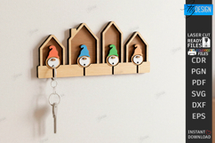 Family Key Holder Laser Cut | Decorative Wall Key Organizer Product Image 3