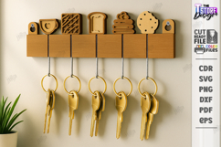 Family Wall Key Holder Laser Cut |Modern Keyholder| Home SVG Product Image 1