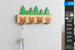 Family Key Holder Laser Cut | Decorative Wall Key Organizer Product Image 1
