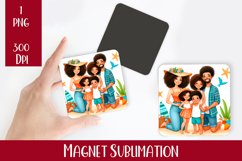 Tropical Family Magnet. Summer Magnet Sublimation Product Image 1