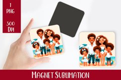 Tropical Family Magnet. Summer Magnet Sublimation Product Image 1