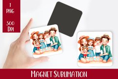 Tropical Family Magnet. Summer Magnet Sublimation Product Image 1